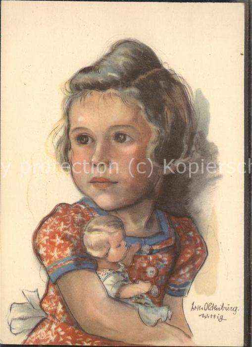 Puppe Doll Poupee Kinderspielzeug Kind Künstlerkarte Oldenburg Wittig