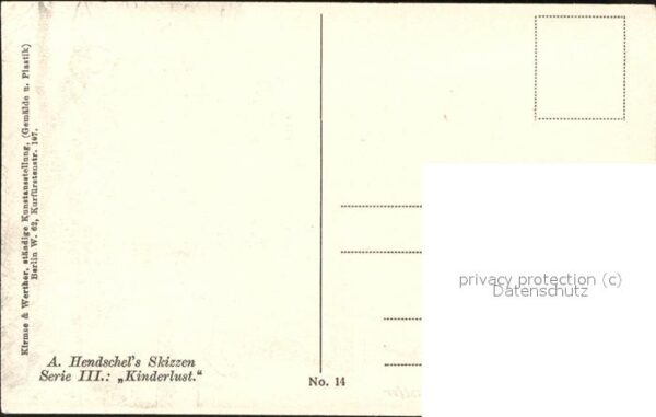 Kuenstlerkarte A. Hendschel Skizzen Kinderlust – Bild 2
