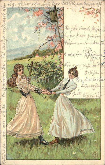 Kuenstlerkarte Frauen Tanz Frühling