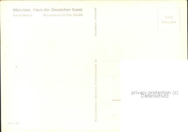 Kuenstlerkarte Hanns Maurus See Drei Zinnen München Ha – Bild 2