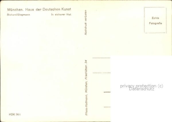 Kuenstlerkarte Richard Stegmann In sicherer Hut Münche – Bild 2