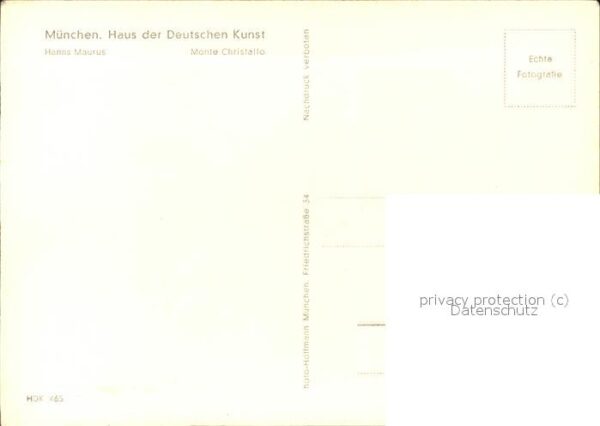 Kuenstlerkarte Hanns maurus Monte Christallo München H – Bild 2