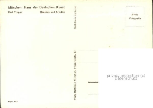 Kuenstlerkarte Karl Truppe Bacchus Ariadne Haus der De – Bild 2