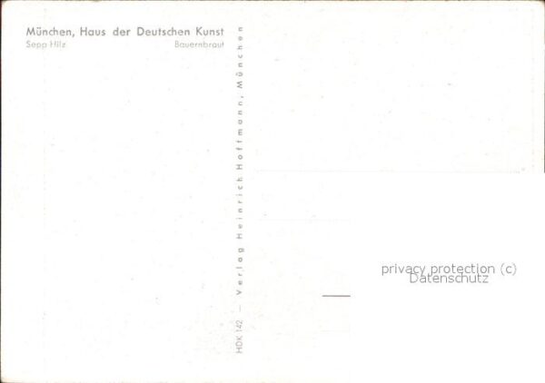 Kuenstlerkarte Sepp Hilz Bauernbraut München Haus der – Bild 2