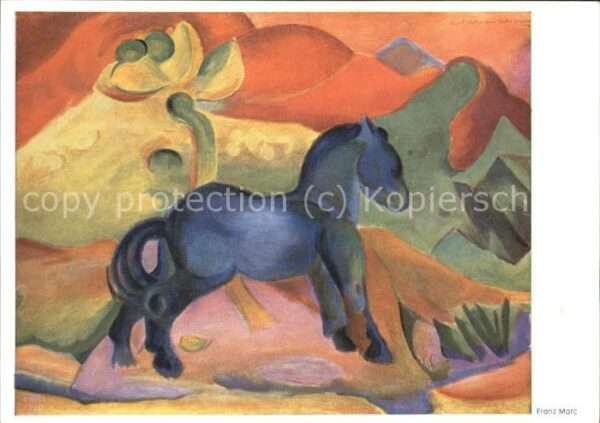 Kuenstlerkarte Franz Marc Blaues Pferd