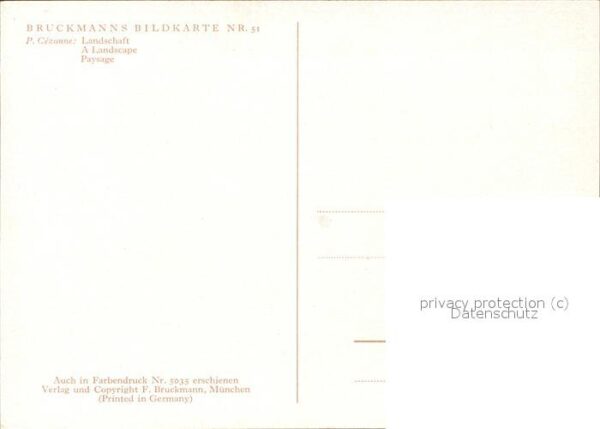 Kuenstlerkarte Cezanne P. Landschaft Bruckmanns Bildka – Bild 2