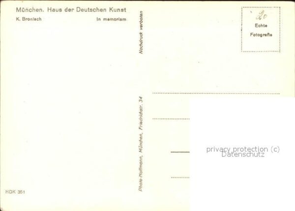 Kuenstlerkarte K. Bronisch in Memoriam Skulptur – Bild 2