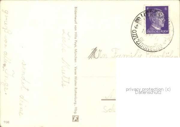 Kuenstlerkarte H. Pey K. Wanderer Tracht Kind – Bild 2