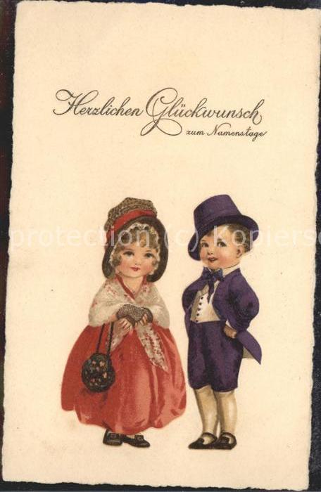 Namenstag Namenskarte Kinder Tracht