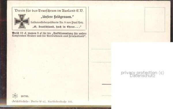 Hey Paul Nr. 6 Unsere Feldgrauen Soldatenpostkarte – Bild 2