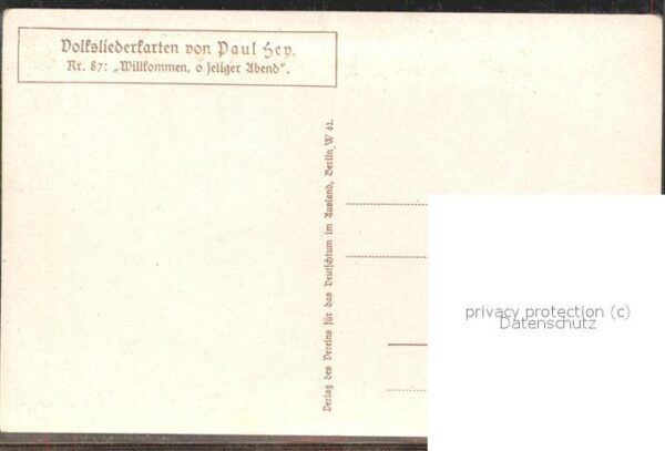 Hey Paul Nr. 87 Willkommen oh seliger Abend Volkslie – Bild 2