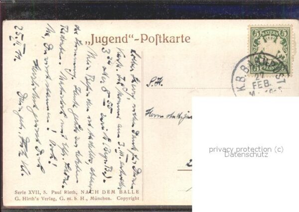 Kuenstlerkarte Paul Rieth nach dem Balle – Bild 2