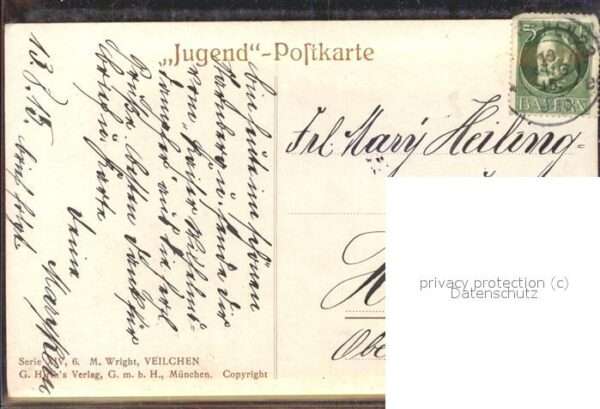 Kuenstlerkarte M. Wright Veilchen – Bild 2