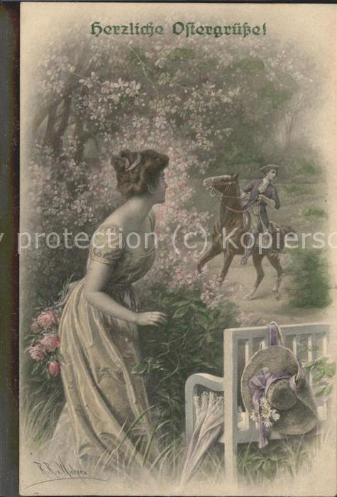 Ostern Easter Paques Pferd Rosen