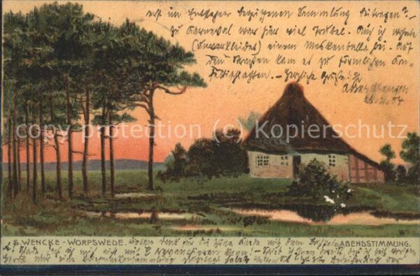 Kuenstlerkarte S. Wencke-Worpswede