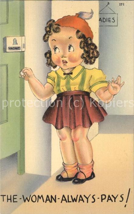 Humor Kind Mädchen Klingel