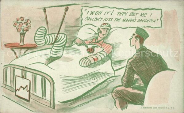 Humor Militaer Krankenbett Gips Soldat