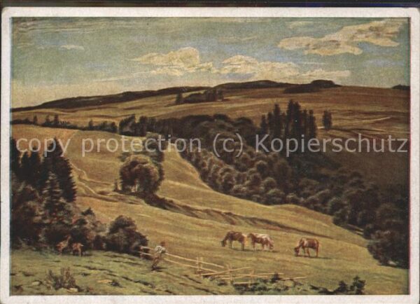 Traub Gustav Abendschatten Künstlerkarte