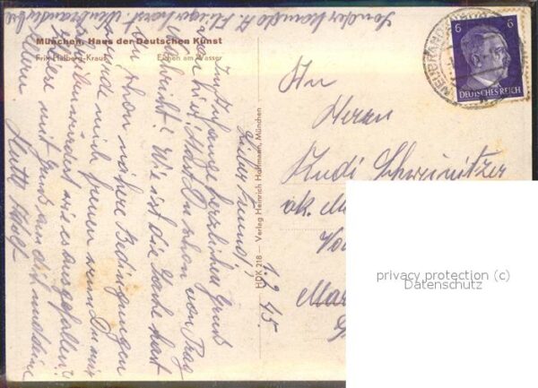 Kuenstlerkarte Fritz Halberg-Kraus Eichen am Wasser – Bild 2