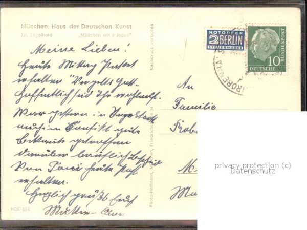 Kuenstlerkarte Jul. Engelhard Mädchen mit Hunden – Bild 2