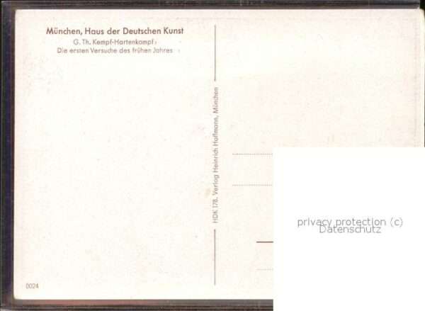 Kuenstlerkarte G. Th. Kempf-Hartenkampf die ersten Ves – Bild 2