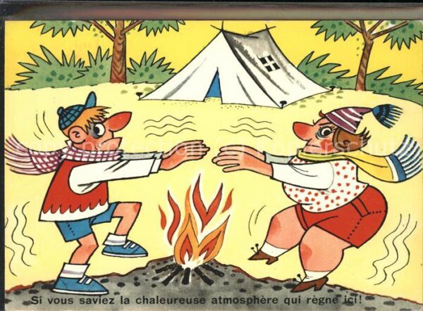 Humor Zelten Schal Feuer