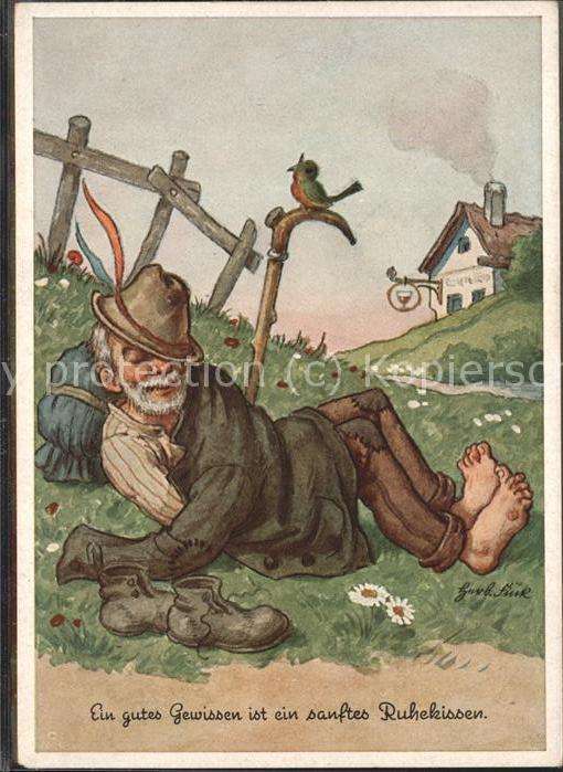 Kuenstlerkarte Wanderung Schlaf