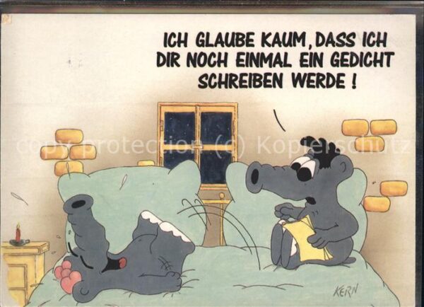 Kuenstlerkarte Kern Humor Comic Elefanten