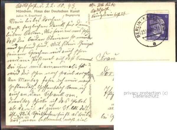 Kuenstlerkarte Julius H. Engelhard Begegnung Tänzerin – Bild 2