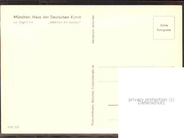 Kuenstlerkarte Jul. Engelhard Mädchen mit Hunden – Bild 2
