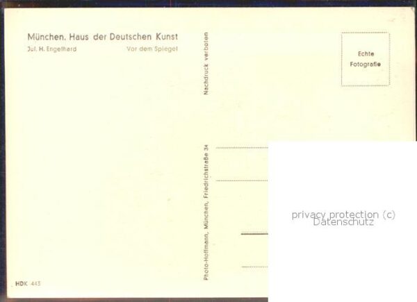 Kuenstlerkarte Jul. H. Engelhard Vor dem Spiegel Münch – Bild 2