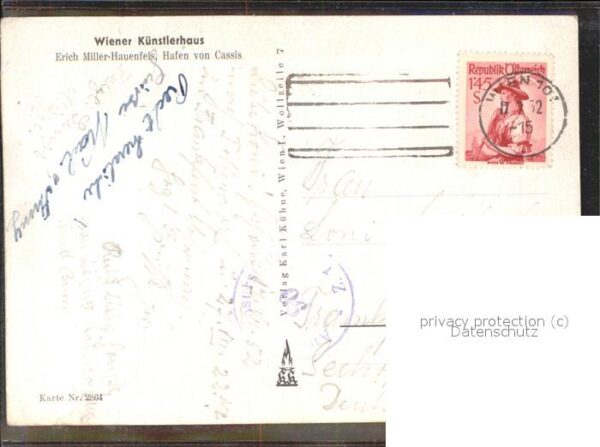Kuenstlerkarte Erich Miller-Haufenfels Hafen von Cassi – Bild 2