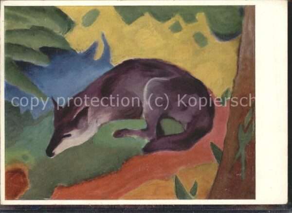 Kuenstlerkarte Franz Mare der blaue Fuchs