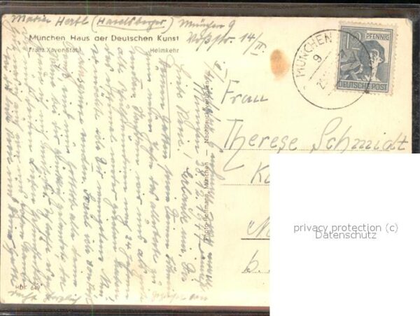 Kuenstlerkarte Franz Xaver Stahl Heimkehr – Bild 2
