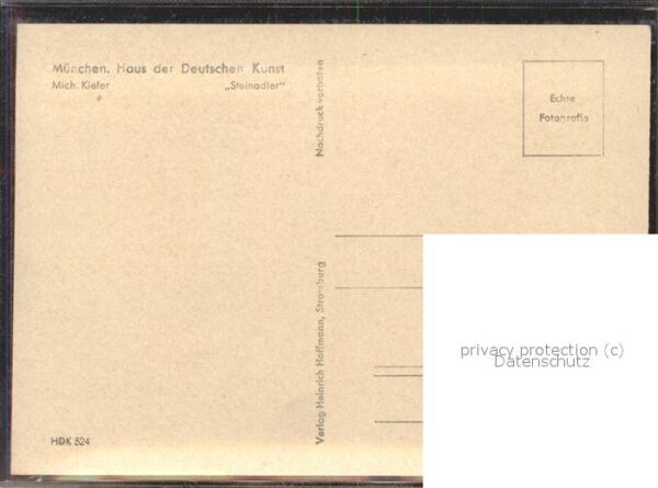 Kuenstlerkarte Mich. Kiefer Steinadler – Bild 2