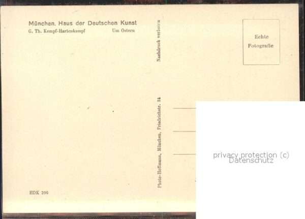 Kuenstlerkarte G. Th. Kempf-Hartenkampf Um Ostern – Bild 2