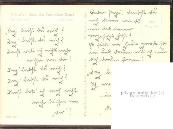 Kuenstlerkarte Jul. Engelhard Huldigung – Bild 2
