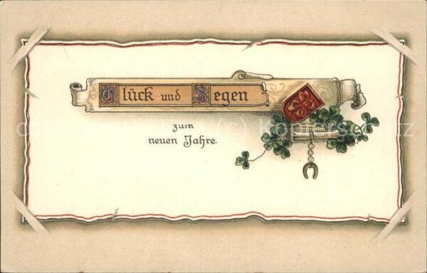 Neujahr Wünsche Glück Hufeisen Wappen