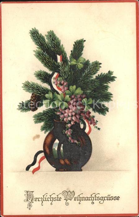 Weihnachten Grüsse Vase Tannenzweige