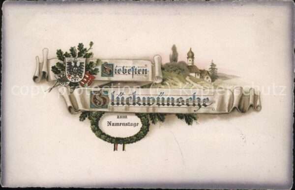 Namenstag Namenskarte Glückwünsche Wappen