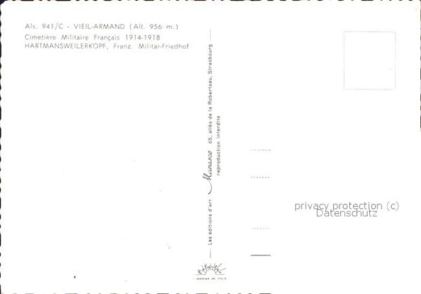 Tod Militär Friedhof Hartmannsweilerkopf Fr – Bild 2