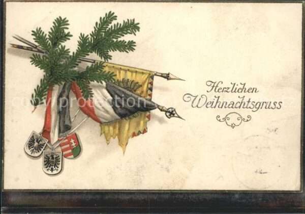 Weihnachten Weihnachtsgruss Fahnen Wappen