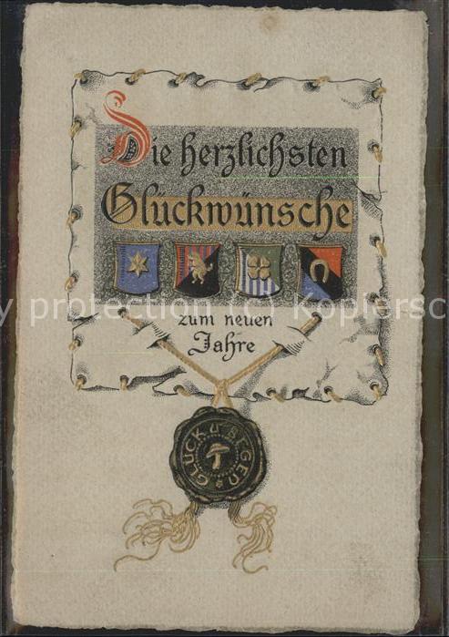 Neujahr Glückwünsche Wappen Siegel