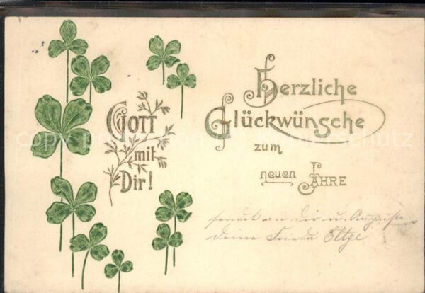 Neujahr Glückwünsche Kleeblatt