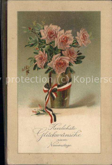 Namenstag Namenskarte Glückwünsche Rosen
