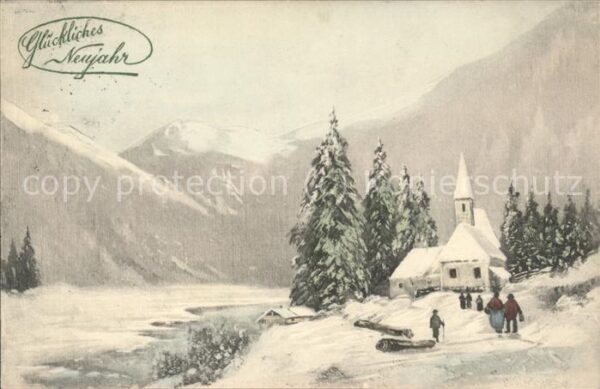 Neujahr Winter Kirche