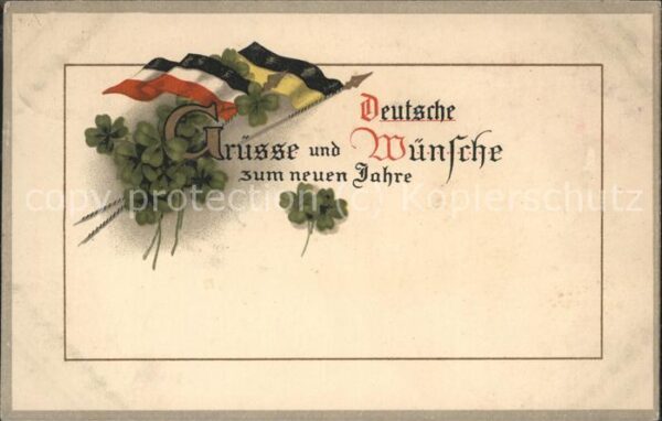 Neujahr Fahnen Kleeblatt