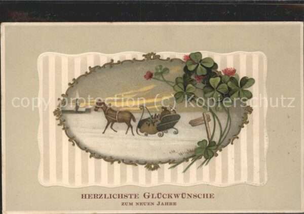 Neujahr Glückwünsche Schlitten