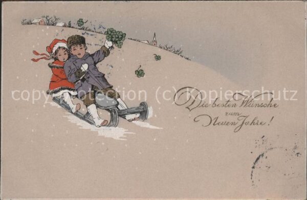 Neujahr Winter Schlitten