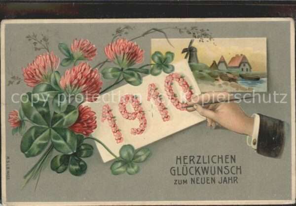 Neujahr Blumen Windmühle
